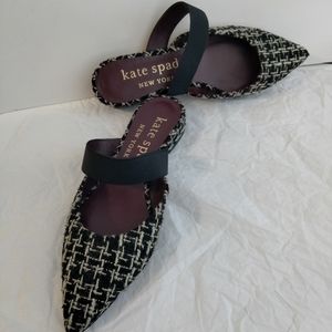 Kate Spade  Mules Tweed Black and White  Size 7